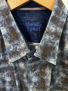 MARCELLO SPORT MENS Button Up Long Sleeve Shirt Sz 2X GF